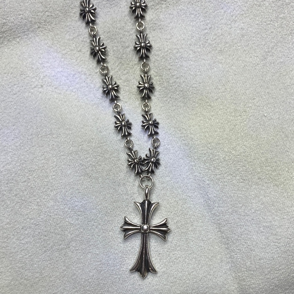 Chrome Hearts Silver Cross Necklace